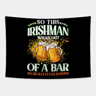 Irishman Drinking Beer St. Patrick's Day Tapestry