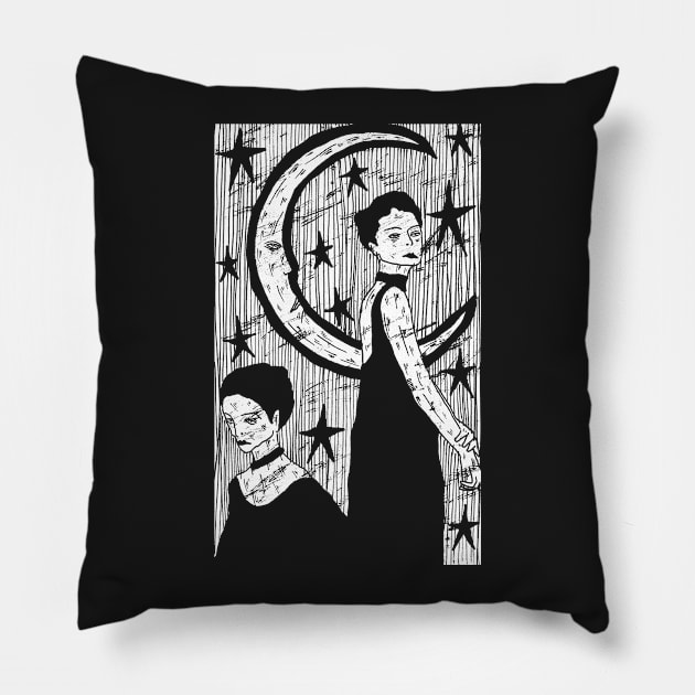 Gemini Moon Pillow by AllieHartleyArt