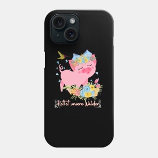 Schwein Vogel Wald Retten Prinzessin Blumen Süß Phone Case