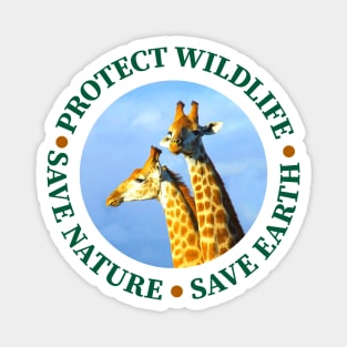 Wildlife Conservation Earth Day Giraffes Magnet