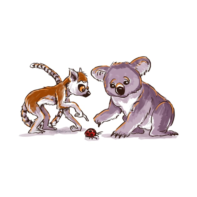 Koala & Lemur & Ladybug by reschasketch