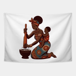 Afrocentric Mother And Baby Tapestry