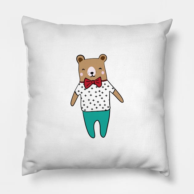 Cute little bear Pillow by bigmomentsdesign