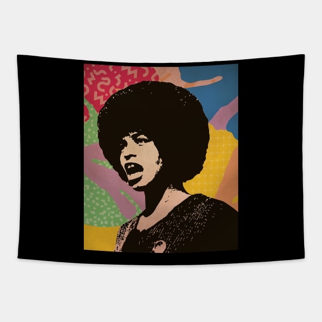 Vintage Poster - Angela Davis Style Tapestry by Pickle Pickle