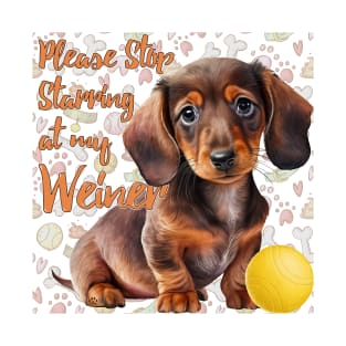 Please stop starring at my Weiner T-Shirt