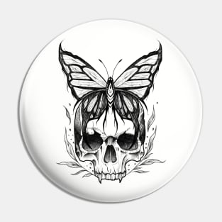 Skull and Butterfly (black version) Pin