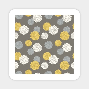 Yellow white Floral print Magnet