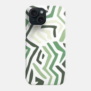 Zig Zag Green Gradation White Abstract Design Phone Case