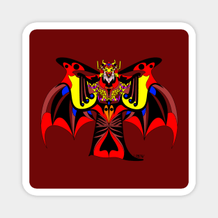 vampire totem in ancient mayan adventure ecopop art Magnet