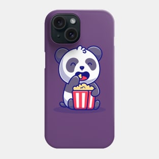 Cute Panda Eating Popcorn Phone Case