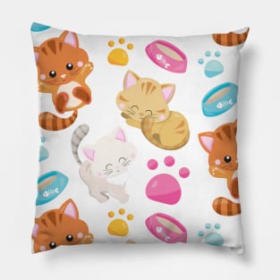 Pattern Of Cats, Cute Cats, Kitty, Kittens, Paws Pillow