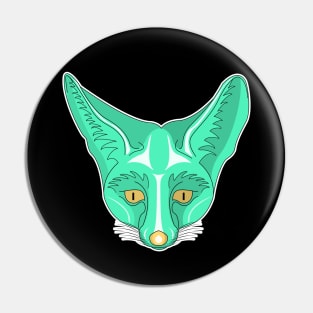 cyan rappel fox face Pin