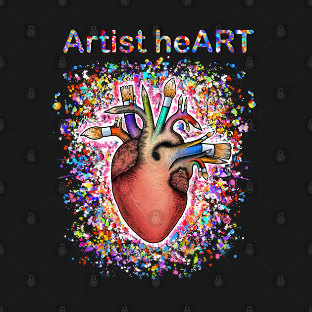 Artist human heart,cute artistic heart by Artardishop