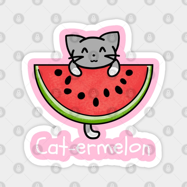 Cute Cat-ermelon (Cat Watermelon) Summer Fruit Magnet by Cheesy Pet Designs