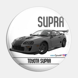 Supra Time Attack Silver Stripe Pin