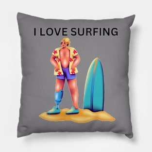 I Love Surfing Pillow