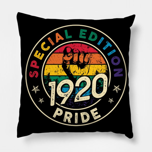 Vintage 1920 Gay Shirt Pride LGBT Gift Equality Outfit Birthday Pillow by thangrong743