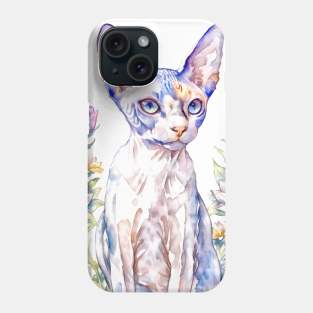 Watercolor Sphynx Cat Phone Case