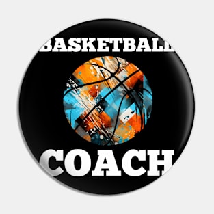 Basketball Coach - Retro Distressed Grunge Pin