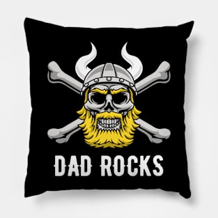 Viking Skull Dad Rocks Pillow