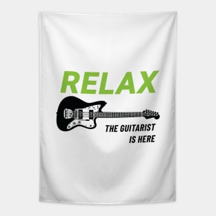 Relax The Guitarist Is Here Offset Style Electric Guitar Light Theme Tapestry