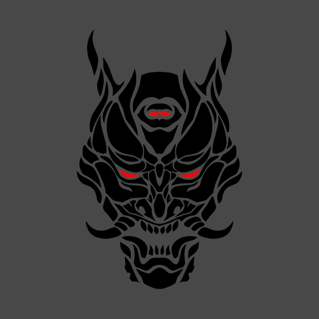 black oni mask simple design by eleazarion