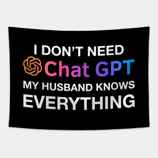 Husband Chat GPT Ai Fathers Day Design, Funny Computer Robotics System Information Gifts Tapestry