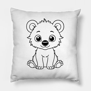 Cute Baby Hyena Animal Outline Pillow