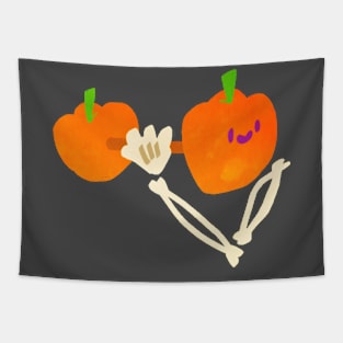 Skeleton pumpkin Dumbbell Tapestry