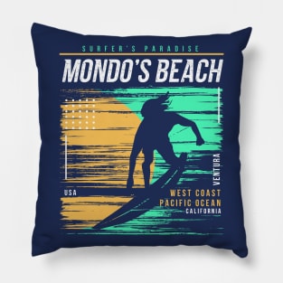 Retro Surfing Mondo's Beach Ventura, California // Vintage Surfer Beach // Surfer's Paradise Pillow