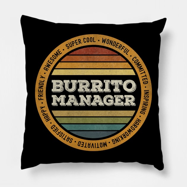 Vintage Burrito Manager Pillow by MintaApparel