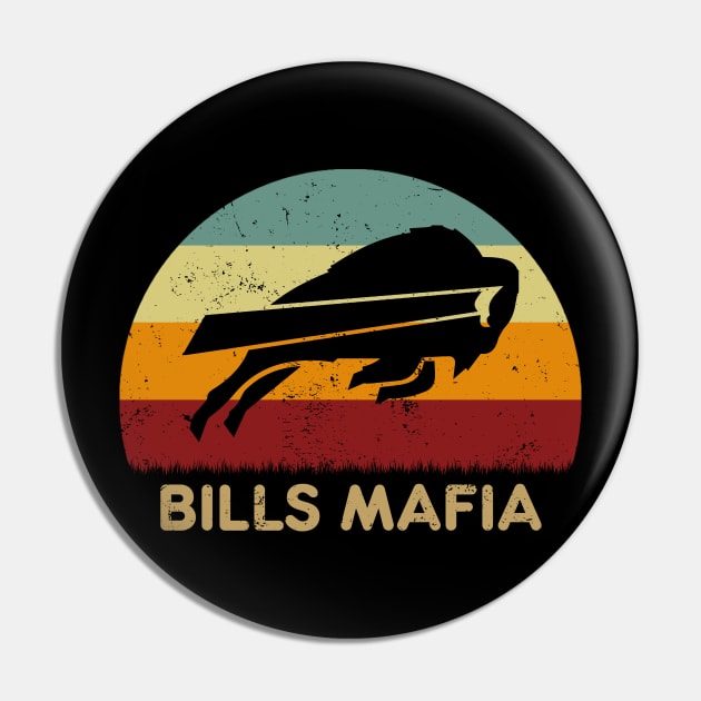 Retro Sunset - Buffalo Bills Mafia Pin by GoodIdeaTees