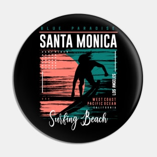 Surfing in Blue Paradise Pin