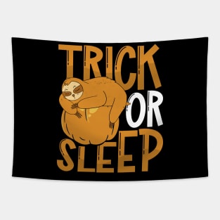 Halloween Sloth Pumpkin Trick or Sleep Tapestry