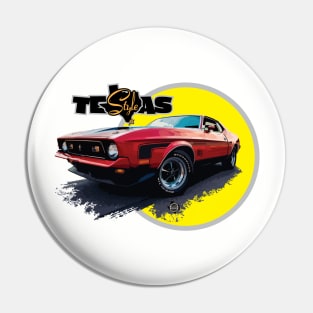 Texas Style Mustang Mach 1 Yellow Pin