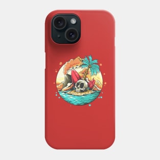 Skull head on the beach Phone Case