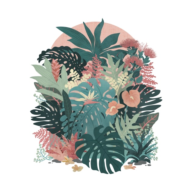 Tropical Tendencies on Peach and Green by littleclyde