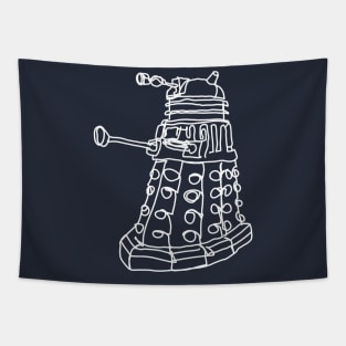 Bad Line Art Dalek in White Tapestry