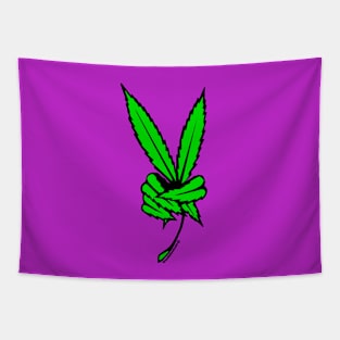 Marijuana Leaf Peace Tapestry