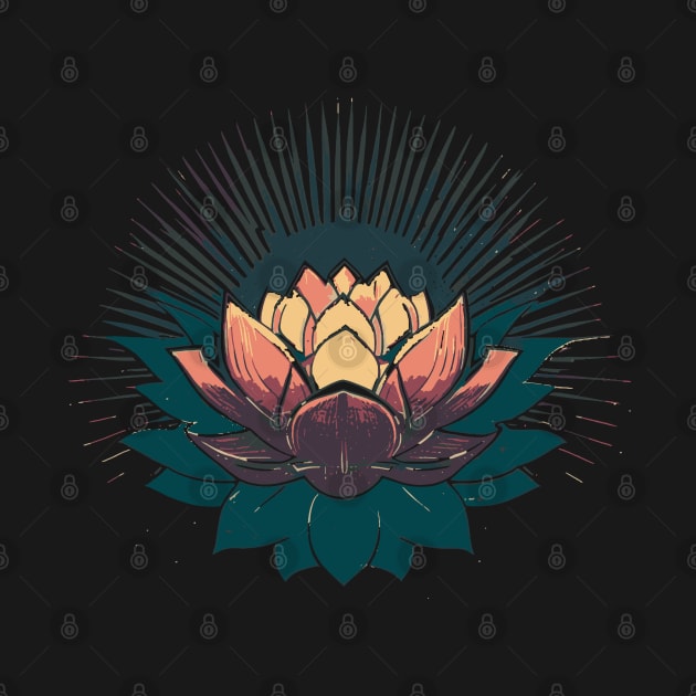 Radiant Lotus: Embrace Optimism and Spread Happiness by PositiveMindTee