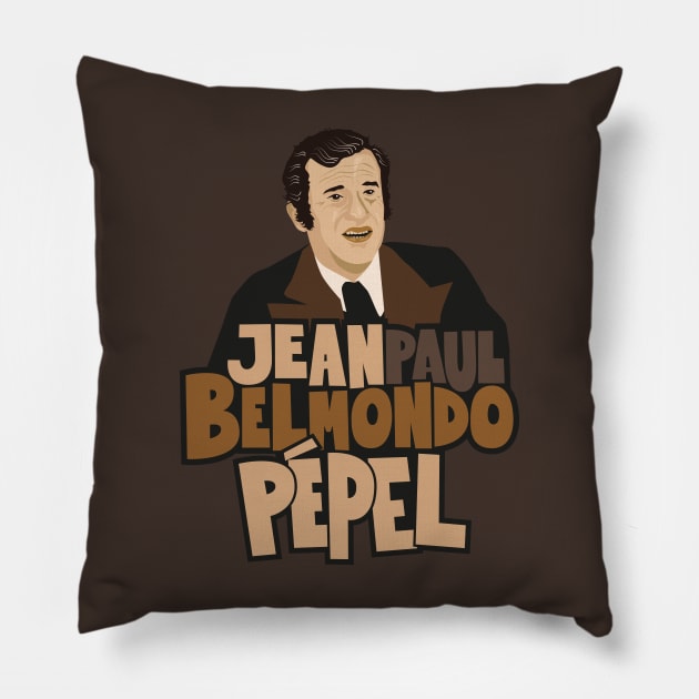 Jean-Paul Belmondo Portrait - French Cinema Icon Pillow by Boogosh
