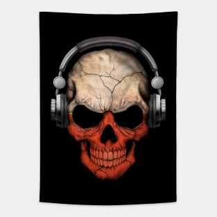 Dark Skull Deejay with Polish Flag Tapestry