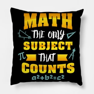 Math the only subject that counts Math Pillow