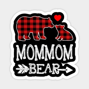 Mommom Bear Christmas Pajama Red Plaid Buffalo Gift Shirt Magnet