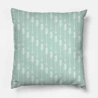 Mint Pink Tribal Arrows Pattern Indian Indigenous Pillow