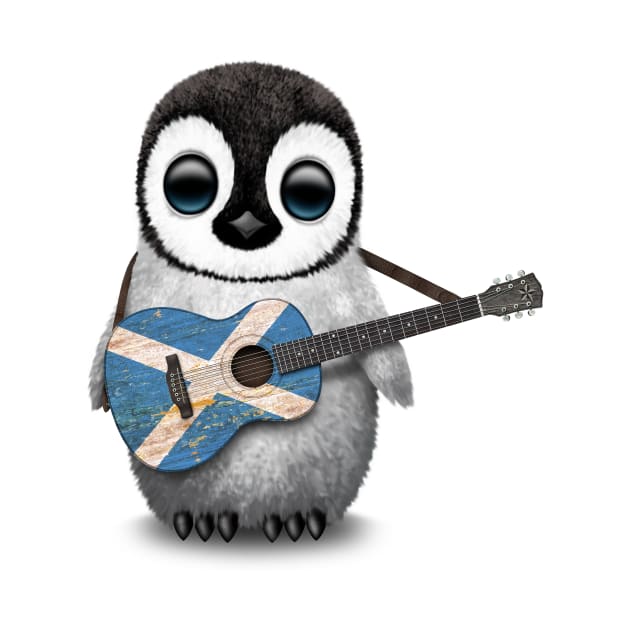 Baby Penguin Playing Scottish Flag Guitar by jeffbartels