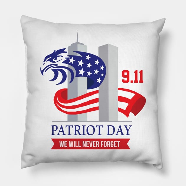 we will never forget 911 | patriot day Pillow by Ahmed1973