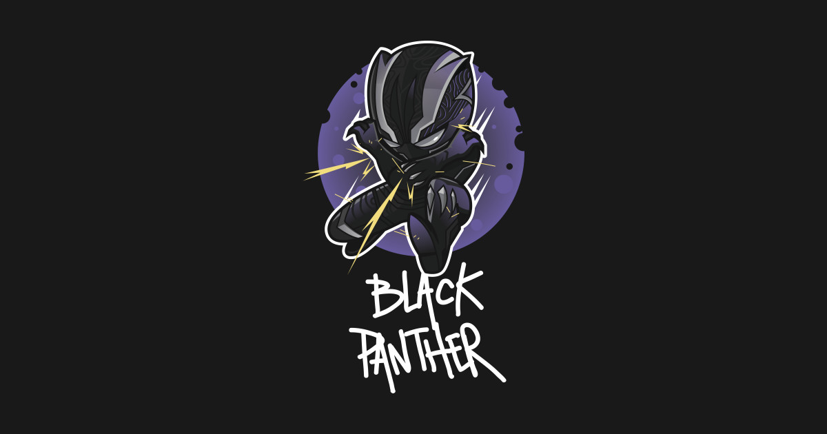 Black Panther Chibi - Black Panther - Sticker | TeePublic