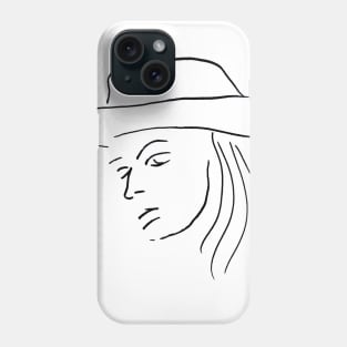 Woman with Floppy Hat Phone Case