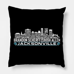 Jacksonville Football Team 23 Player Roster, Jacksonville City Skyline Pillow